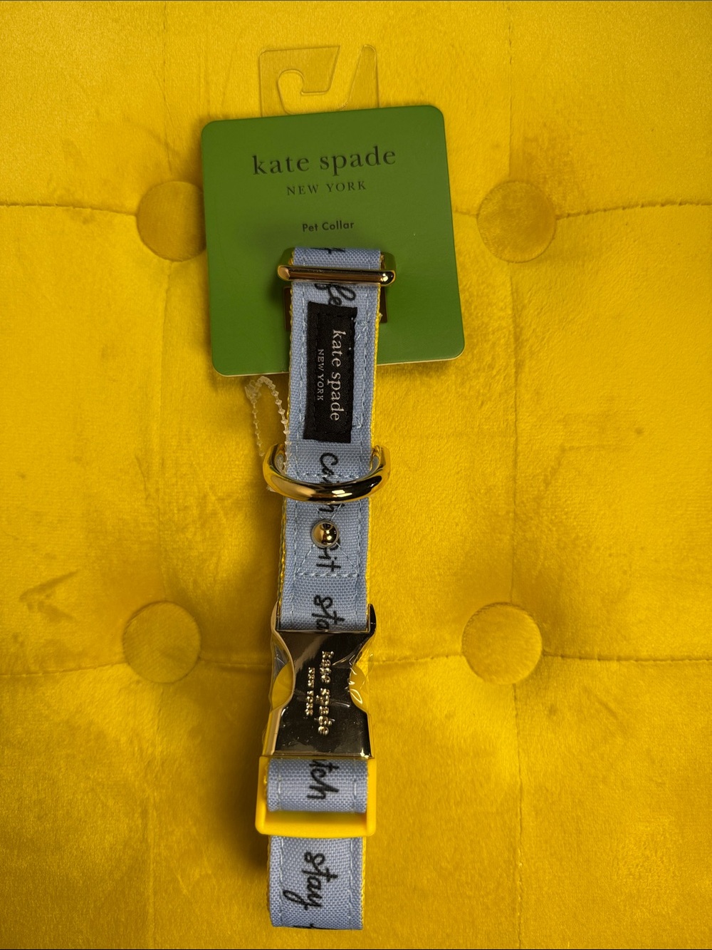 Kate Spade New York Raining Cats & Dogs Dog Collar M/L 16"-24" NWT